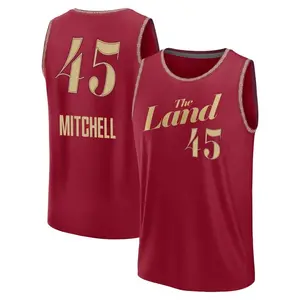 Cleveland Cavaliers Fast Break Donovan Mitchell Wine 2023/24 City Edition Jersey - Men's