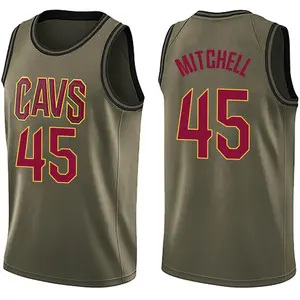 Cleveland Cavaliers Swingman Green Donovan Mitchell Salute to Service Jersey - Men's